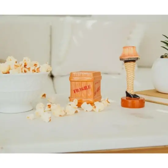 Silver Buffalo A Christmas Story Leg Lamp and Crate Ceramic Salt and Pepper Shakers | Set of 2 image {4}