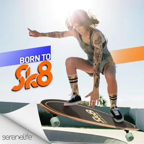 SereneLife Canadian Maple Deck Skateboard - Durable and Smooth Ride image {5}