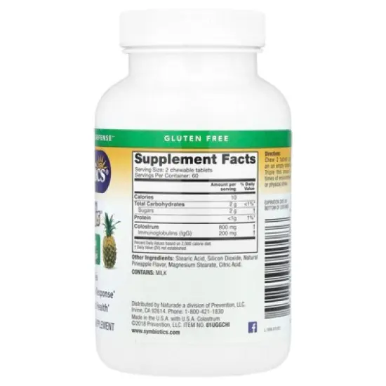Symbiotics Colostrum Plus&reg; Chewables, Pineapple, 120 Chewable Tabs image {1}