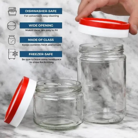 Tribello Glass Mason Jars with Lids image {1}