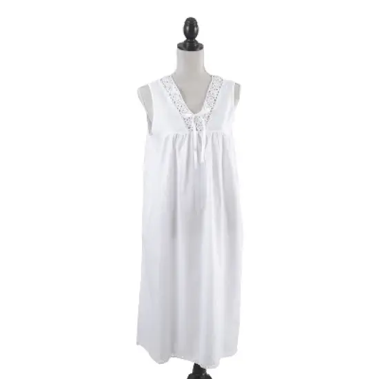 Saro Lifestyle Long Nightgown With Embroidered Design image {6}