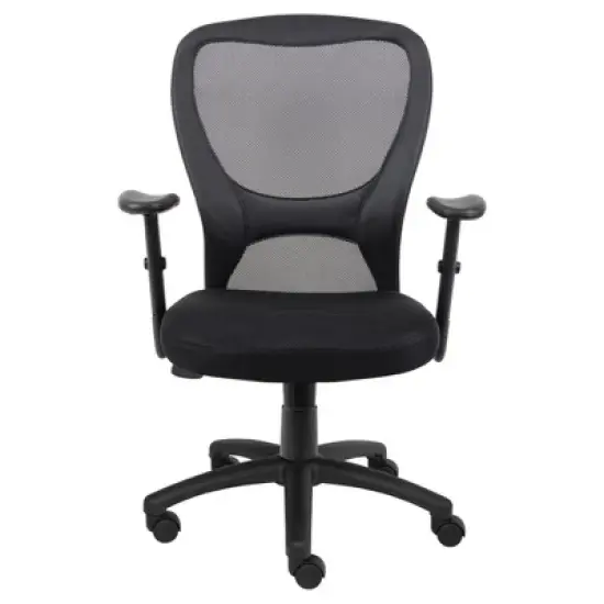 Mesh Task Chair with Adjustable Arms Black - Boss Office Products image {1}