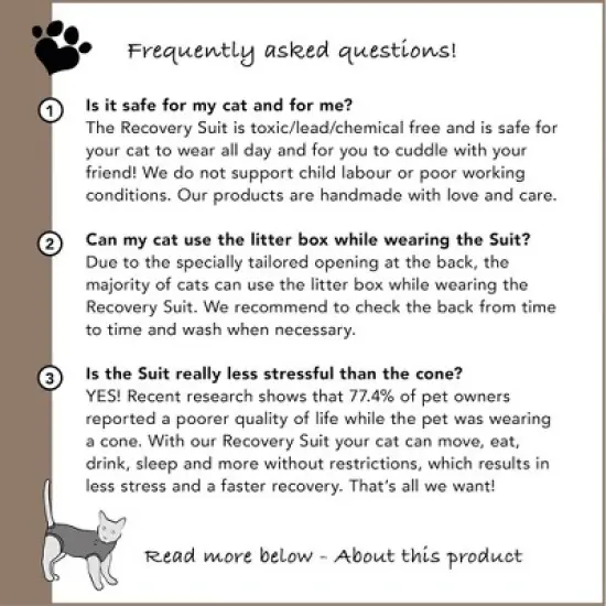 Suitical Recovery Suit for Cats - Comfortable Alternative To A Cat Cone - Black Camouflage image {8}
