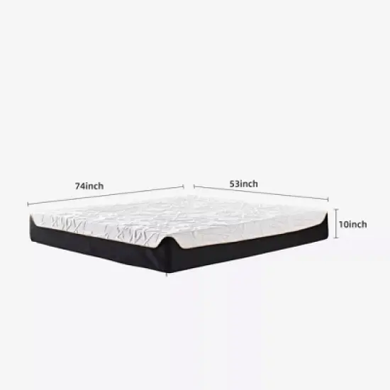 Luck Live 10 inch full mattress, gel memory foam mattress for pain relief, boxed mattress, CertiPUR-US certified, no fiberglass mattress, white. image {6}