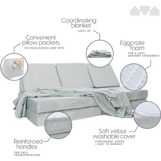 Milliard Kids and Toddler Sofa Play Couch With Bonus Blanket image {4}