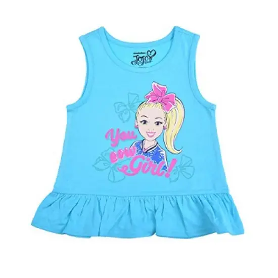Nickelodeon Girl's 3-Pack JoJo Siwa Feel The Beat Flutter Sleeve Shirt, Peplum Tank Top and Casual Shorts Set for Toddler image {2}