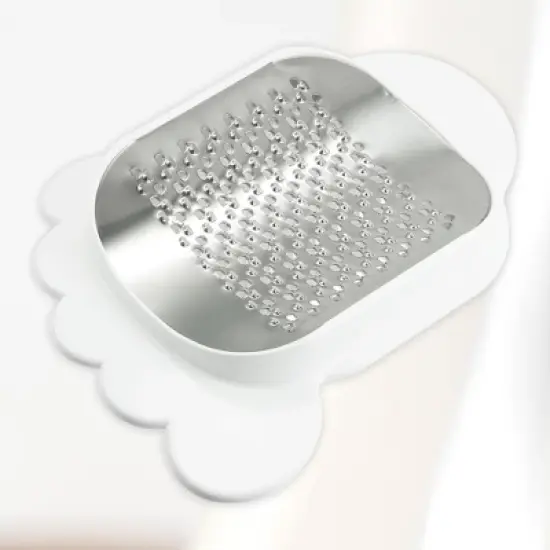 Unique Bargains Foot File Pedicure Callus Remover Stainless Steel Foot Scrubber with Suction Cup White image {3}