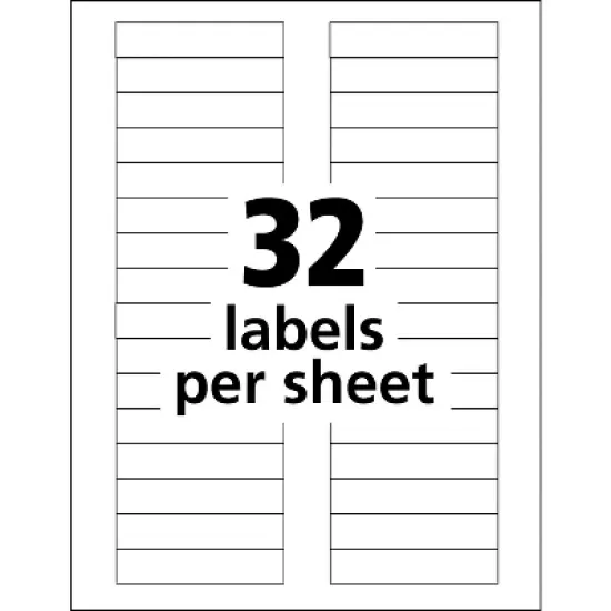 Avery Permanent ID Labels w/TrueBlock Technology Laser 5/8 x 3 White 1600/Pack 6577 image {5}