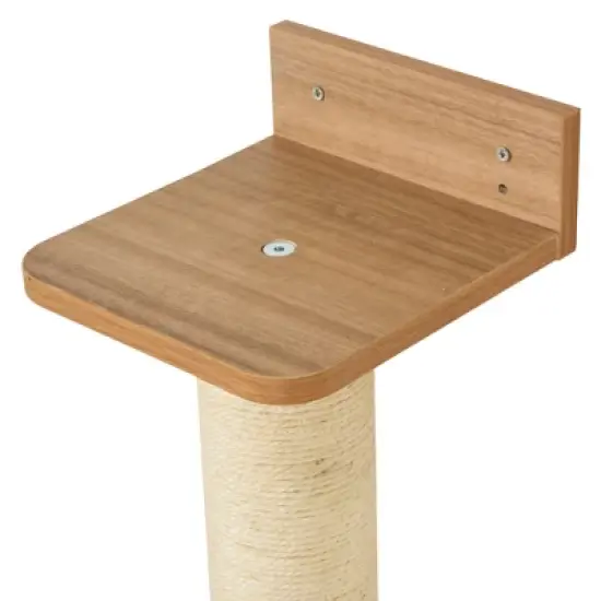 YOOCOZZ PawHut Wall-Mounted Multi-Level Cat Tree Activity Tower with Sisal-Covered Scratching Posts & an Interior Condo Area-Yellow image {3}