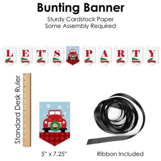 Big Dot of Happiness Merry Little Christmas Tree - Red Truck and Car Christmas Party Supplies Decoration Kit - Decor Galore Party Pack - 51 Pieces image {5}