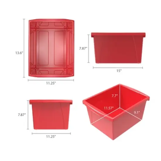 Storex 4 Gallon Storage Bin, Red image {7}