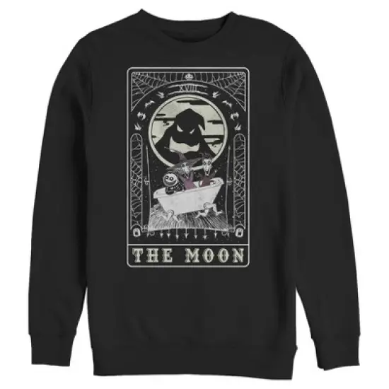Men's The Nightmare Before Christmas Halloween Oogie Boogie and his Boys Moon Tarot Card Sweatshirt image {3}