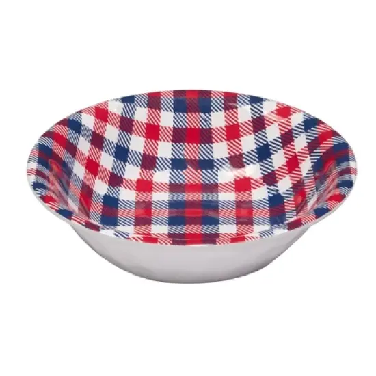 12pc Patriotic Plaid Melamine Dinnerware Set - Certified International image {3}