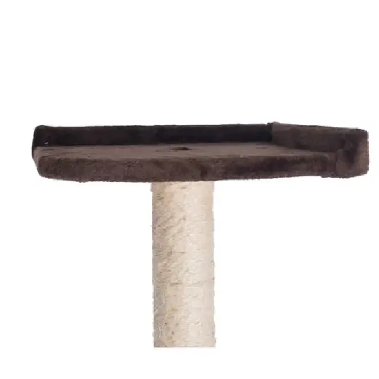 GleePet GP78590223 59-Inch Real Wood Cat Tree In Coffee Brown With Condo And Hammock image {8}