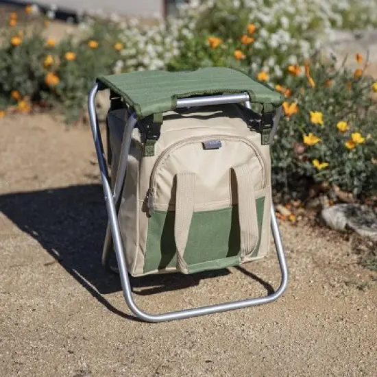 Picnic Time 5pc Garden Tool Set with Tote And Folding Seat: Portable Gardening Gift Kit image {7}