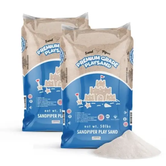SandPiper 50 Pound Premium Grade Multi-Use Play Sand with Chemical Free Formula for Sandboxes, Pet Areas, Pavers, and Walking Stones, 2 Pack image {6}