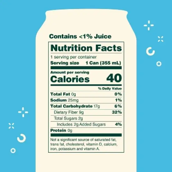 OLIPOP Cream Soda Prebiotic Soda - 12 fl oz Can image {2}