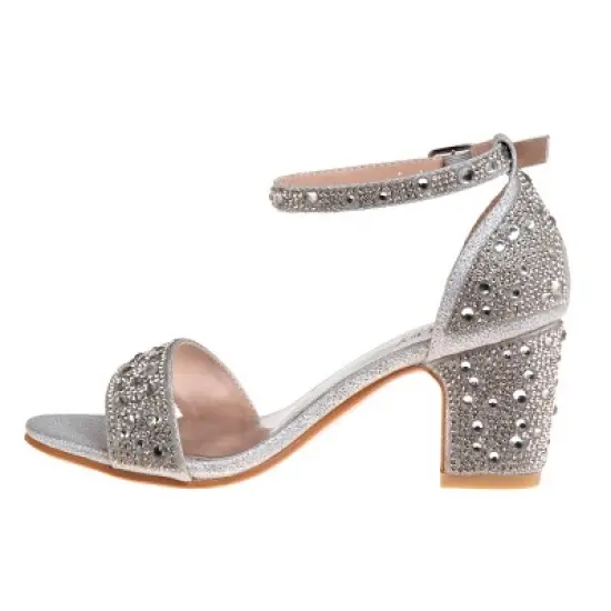 Badgley Mischka Girls' Wedding Shoes with Block Heel and Embellishment- Perfect for Parties, Weddings, and Special Occasions (Little Kid/ Big Kids) image {1}