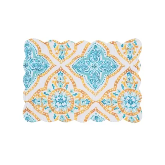 C&F Home Terrace Medallion Cotton Quilted Reversible Placemats Set of 6, 13" x 19" image {4}