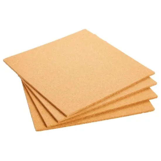 Juvale 4-Pack Cork Bulletin Board, 1/4 Inch Natural Cork Tile Boards, 12x12 in image {2}