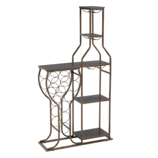SEVOBAL Racks Five Tier Freestanding Bakers Rack with Hanging Glass Holder and Organized Storage for Rooms, Gray, 28.74"*9.53"*53.94" image {5}