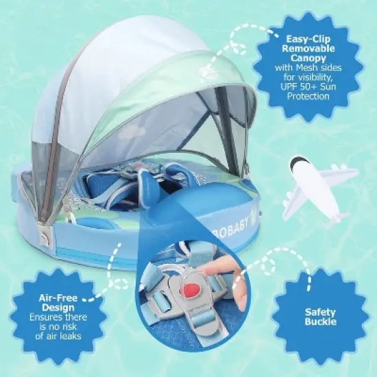 Mambobaby Sunny Navigator Baby Pool Float with Canopy image {2}