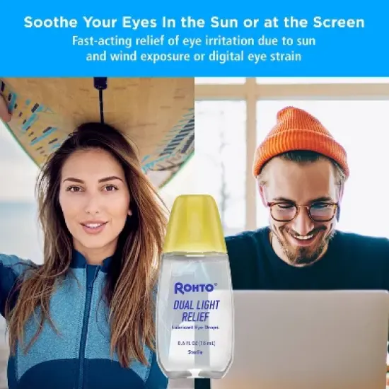 Rohto Dual Light Relief Lubricant Eye Drops - 0.6 fl oz image {6}