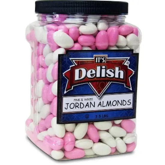 Pink and White Jordan Almonds Mix by It's Delish, 3.5 lbs Jumbo Container image {5}