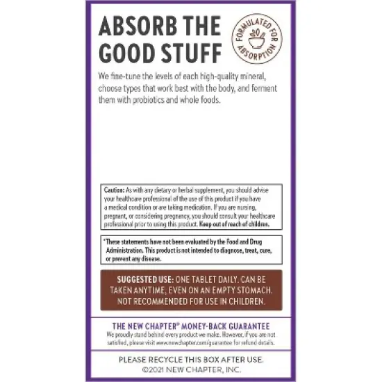 New Chapter Fermented Zinc Daily Supplement for Immune Support + Skin Health - 30 ct image {5}