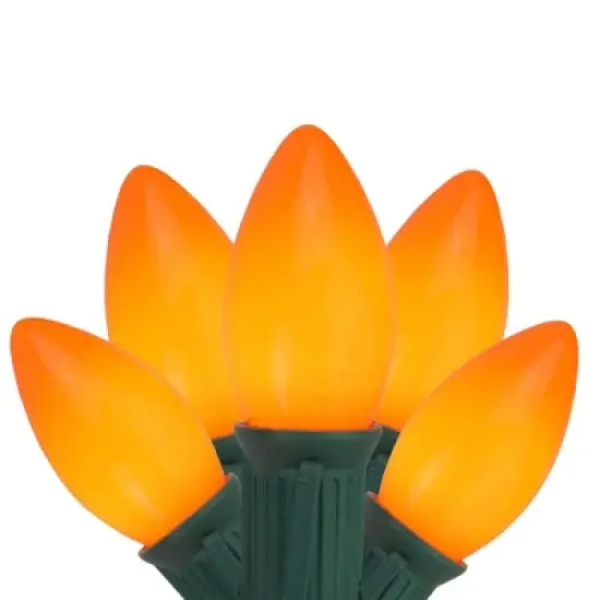 Northlight 25ct C9 Opaque String Lights Orange - 24' Green Wire image {1}