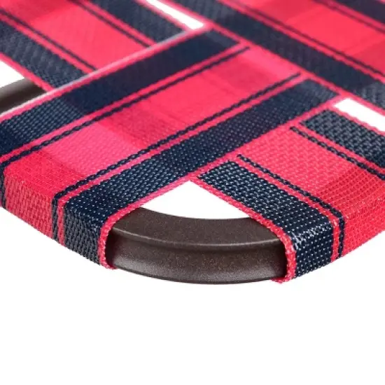 Costway 6pcs Folding Beach Chair Camping Lawn Webbing Chair Lightweight 1 Position Red image {9}