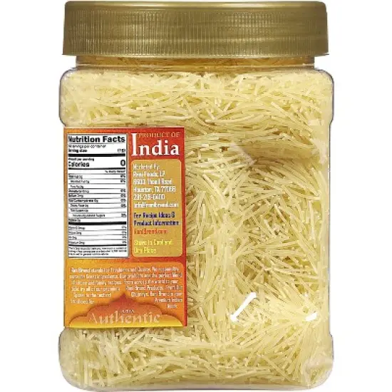 Plain Vermicelli (Wheat Noodles) - 12.25oz (350g) PET Jar - Rani Brand Authentic Indian Products image {2}