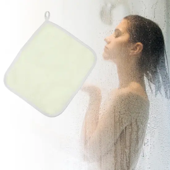 Unique Bargains Elasticity Body Scrub Towel for Shower 10.24"x8.66" Beige 1 Pc image {1}