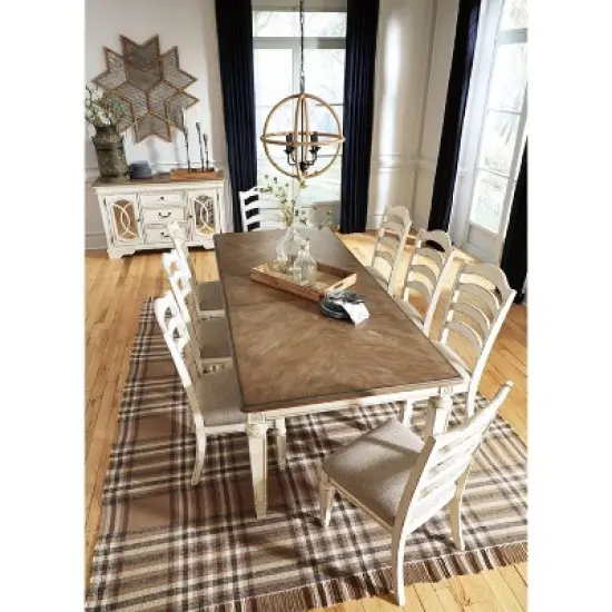 Realyn Rectangular Extendable Dining Table Chipped White - Signature Design by Ashley image {8}