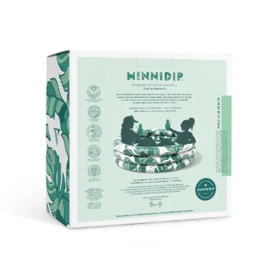 MINNIDIP Bundle Pool Beach Ball Ring Float 125 gal Round Kiddie Pool - Banana Leaves: Inflatable Kids Pool, PVC Material, Age 6+ image {2}