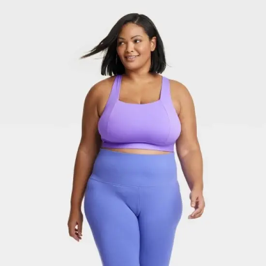 Women's Medium Support Square Neck Crossback Sports Bra - All in Motion&trade; image {8}