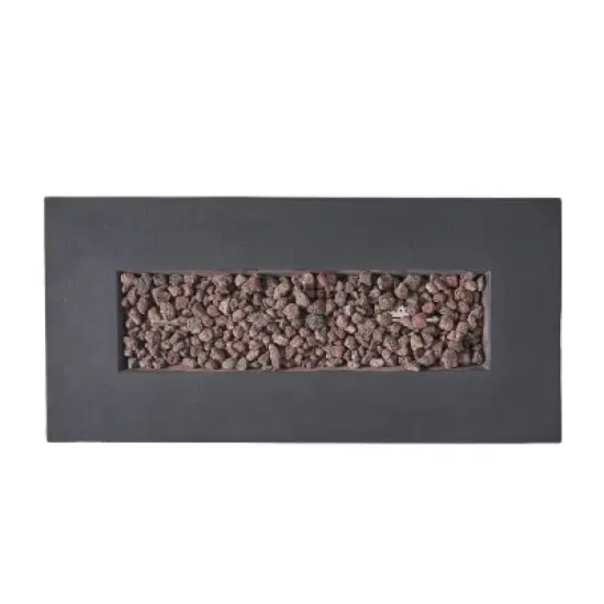 Aidan Outdoor 40000 BTU Light Weight Concrete Rectangular Fire Pit - Christopher Knight Home image {4}