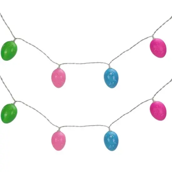Northlight 10-Count Multi-Color Easter Egg LED String Lights 4.5ft Clear Wire image {5}