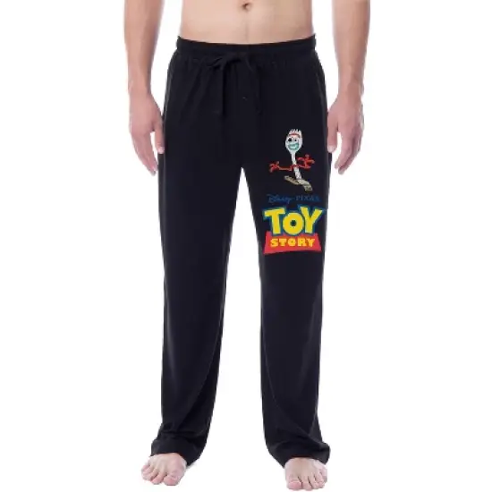 Disney Mens' Toy Story Movie Film Character Forky Sleep Pajama Pants Black image {3}