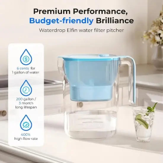Waterdrop X16 Tankless Reverse Osmosis System NSF/ANSI 58 and 372 Certified Under Sink RO Alkaline Mineral PH Water Filter Pitcher image {7}