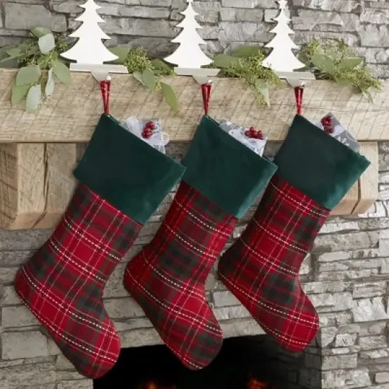 Personalization Mall Holiday Plaid Christmas Stocking image {1}