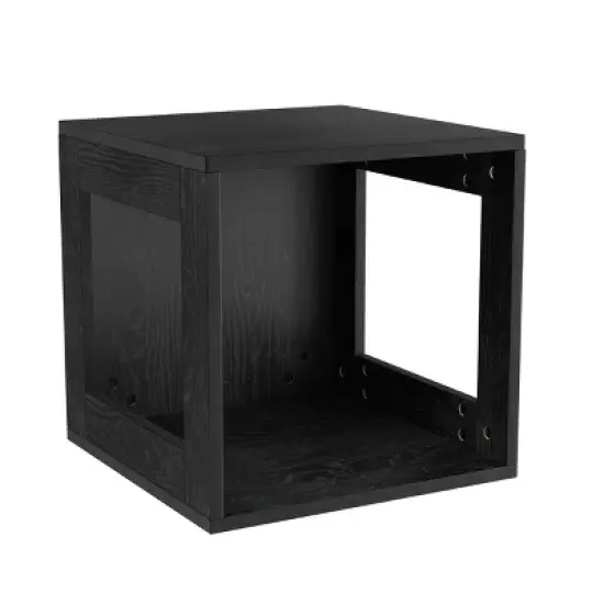 Hastings Home End Table, Stackable Modular Cube with Open Sides, Black image {7}
