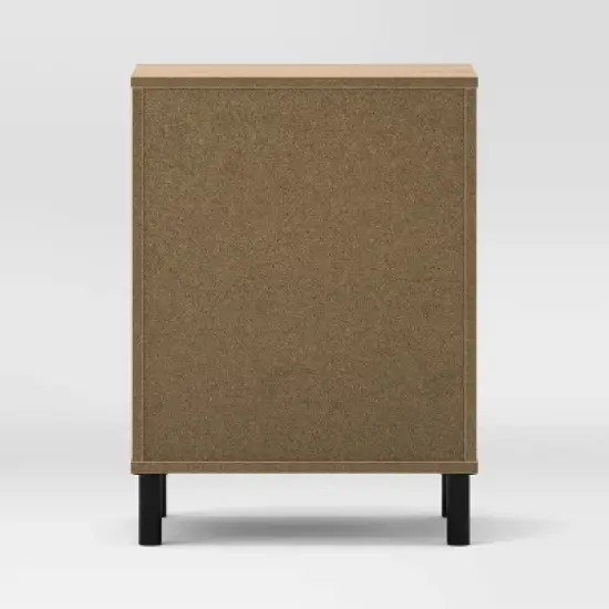 Mixed Materials Wood and Metal Nightstand Updated Base Natural Wood - Room Essentials&trade; image {3}