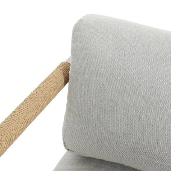 Christopher Knight Home Wevin Aluminum Chair with Cushions, Light Grey image {6}