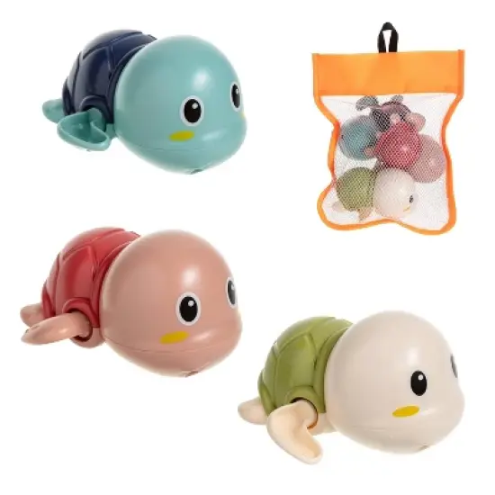 Floating Turtle Bath Toys for Toddlers 1-3, Wind-Up Swimming Toys for Boys Girls, Fun Cute Baby Pool Toys Safe and Durable Bathtub Water Toys, 3-Pack image {15}