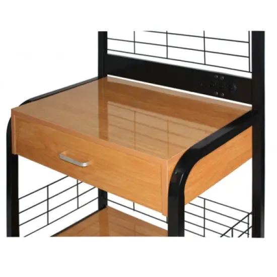 Better Home Products Kristi Metal Frame Microwave Stand with Storage in Black image {6}