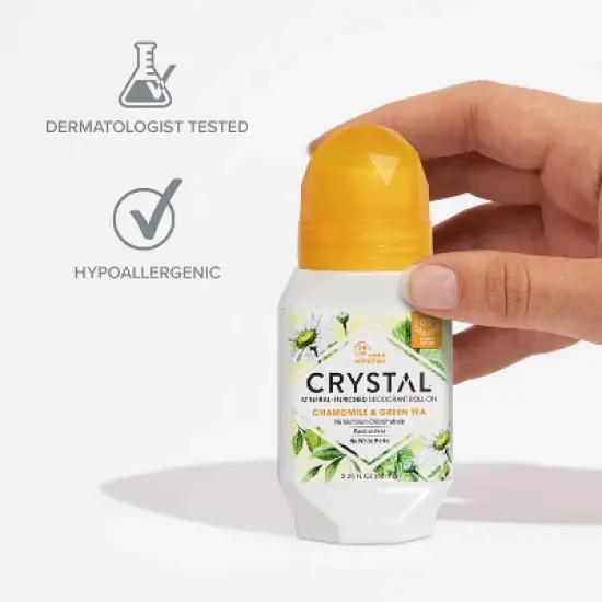 Crystal Mineral Deodorant Roll-On Chamomile & Green Tea 2.25 Oz image {4}