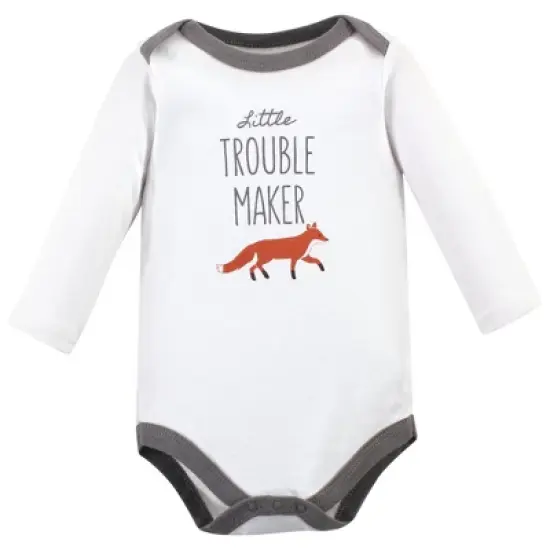 Hudson Baby Infant Boy Cotton Long-Sleeve Bodysuits, Little Fox image {4}