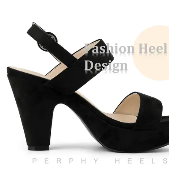 Perphy Platform Slingback Block Heeled Sandals for Women image {4}