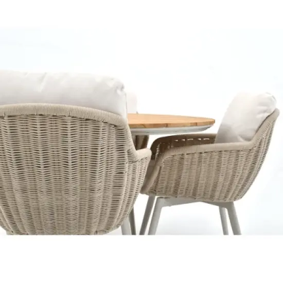 Decksplore 5 Piece Patio Dining Table Set Dining Furniture ALU Small Round Outdoor Table and 4 Chairs with cushion for Kitchen image {6}